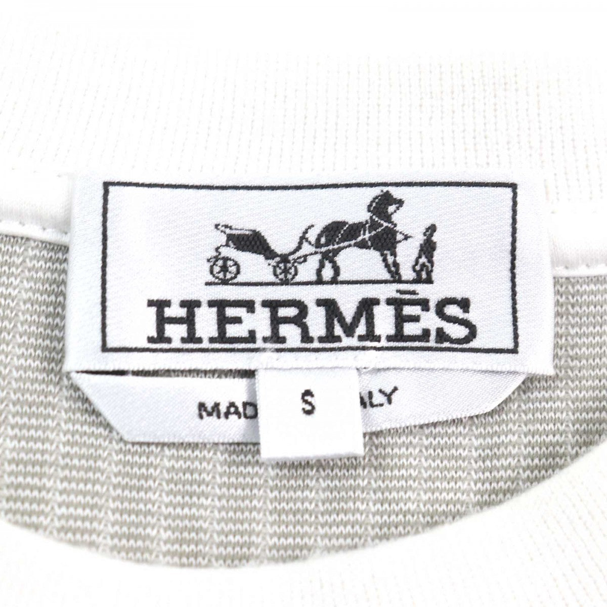 HERMES Short sleeve T-shirt cotton White type Cavalcade S