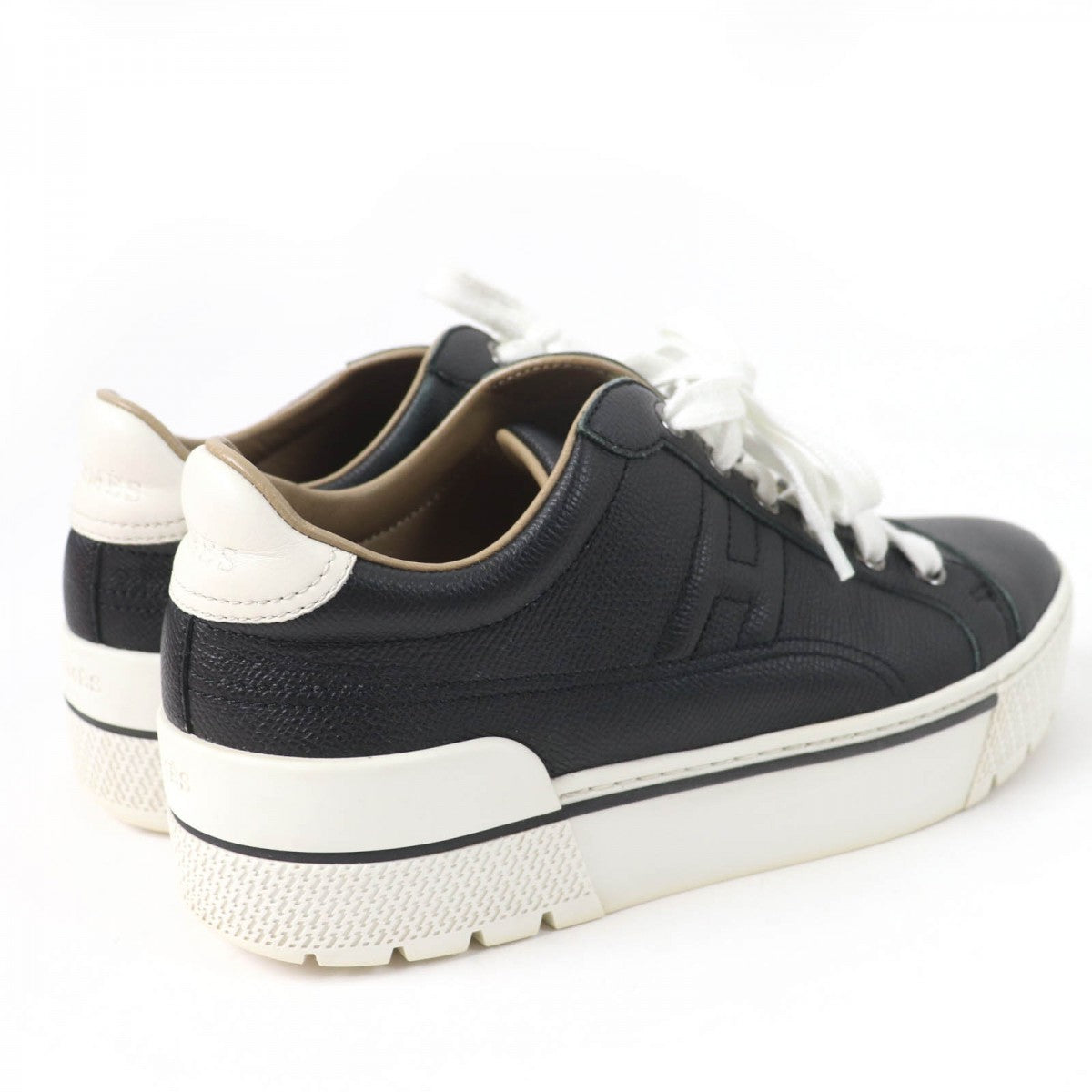 HERMES Low cut sneakers leather black voltage 36