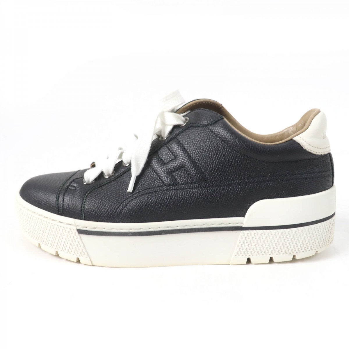 HERMES Low cut sneakers leather black voltage 36