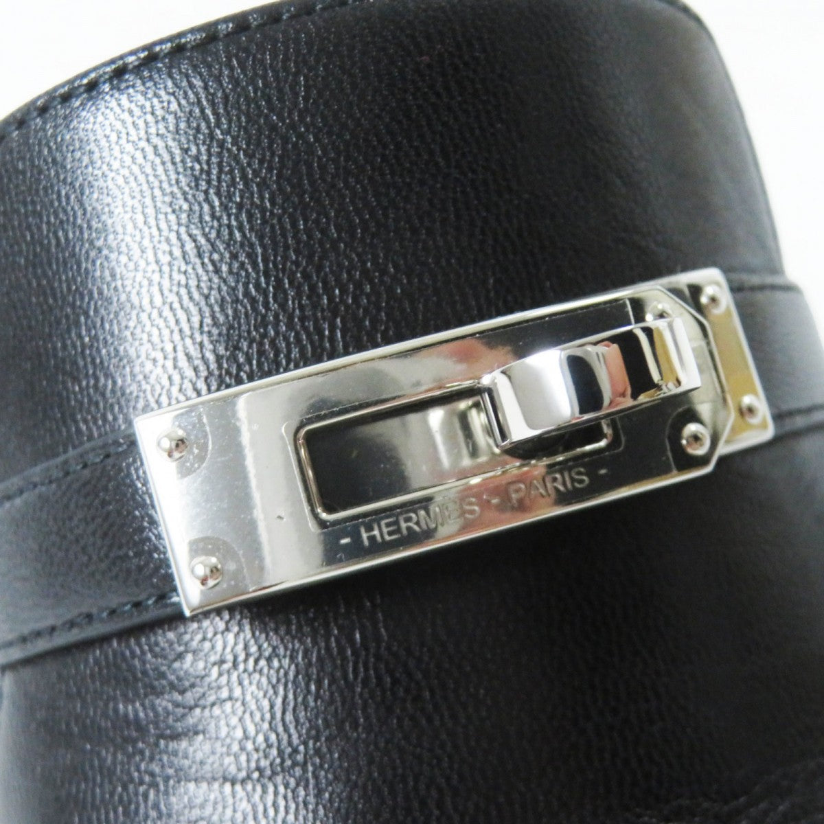 HERMES Sandals leather black candy 38
