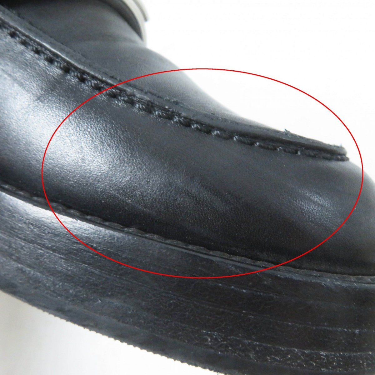 HERMES loafers leather black HOT 36