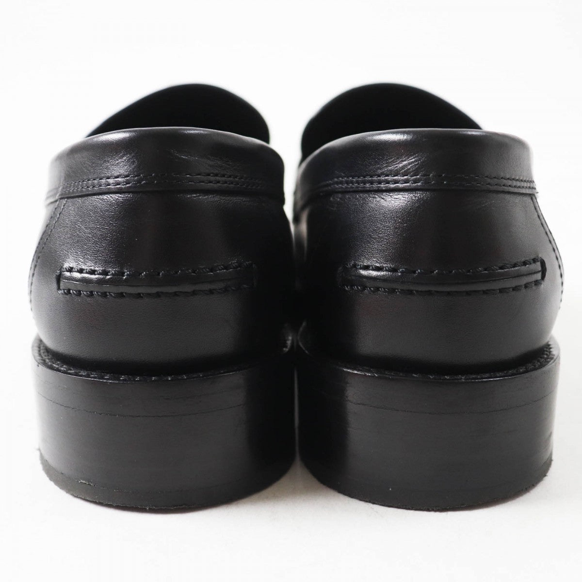 HERMES loafers leather black HOT 36