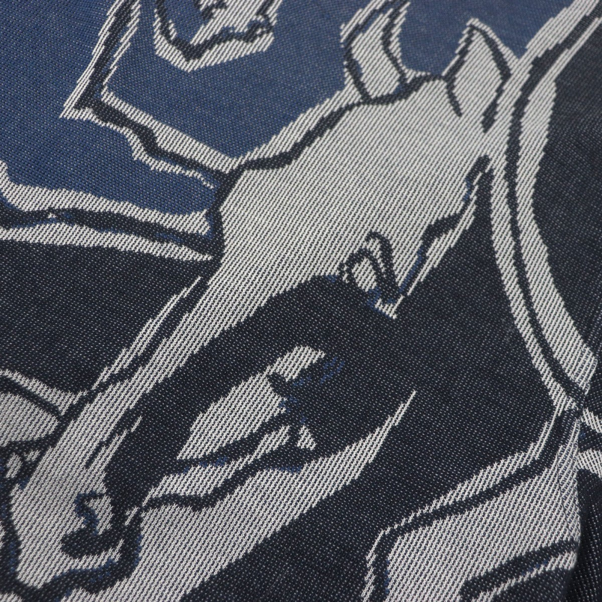 HERMES Short sleeve T-shirt cotton Navy Dance of Horses Light S
