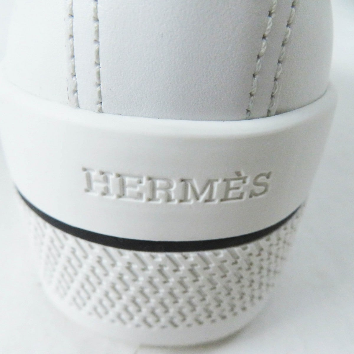 HERMES sneakers leather White beige Dare Sneaker 38