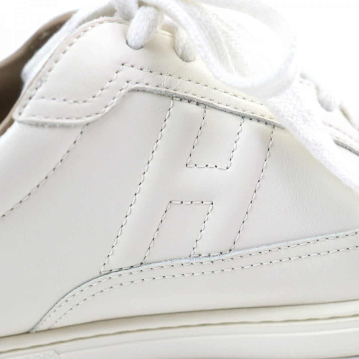 HERMES sneakers leather off white Quicker 38.5