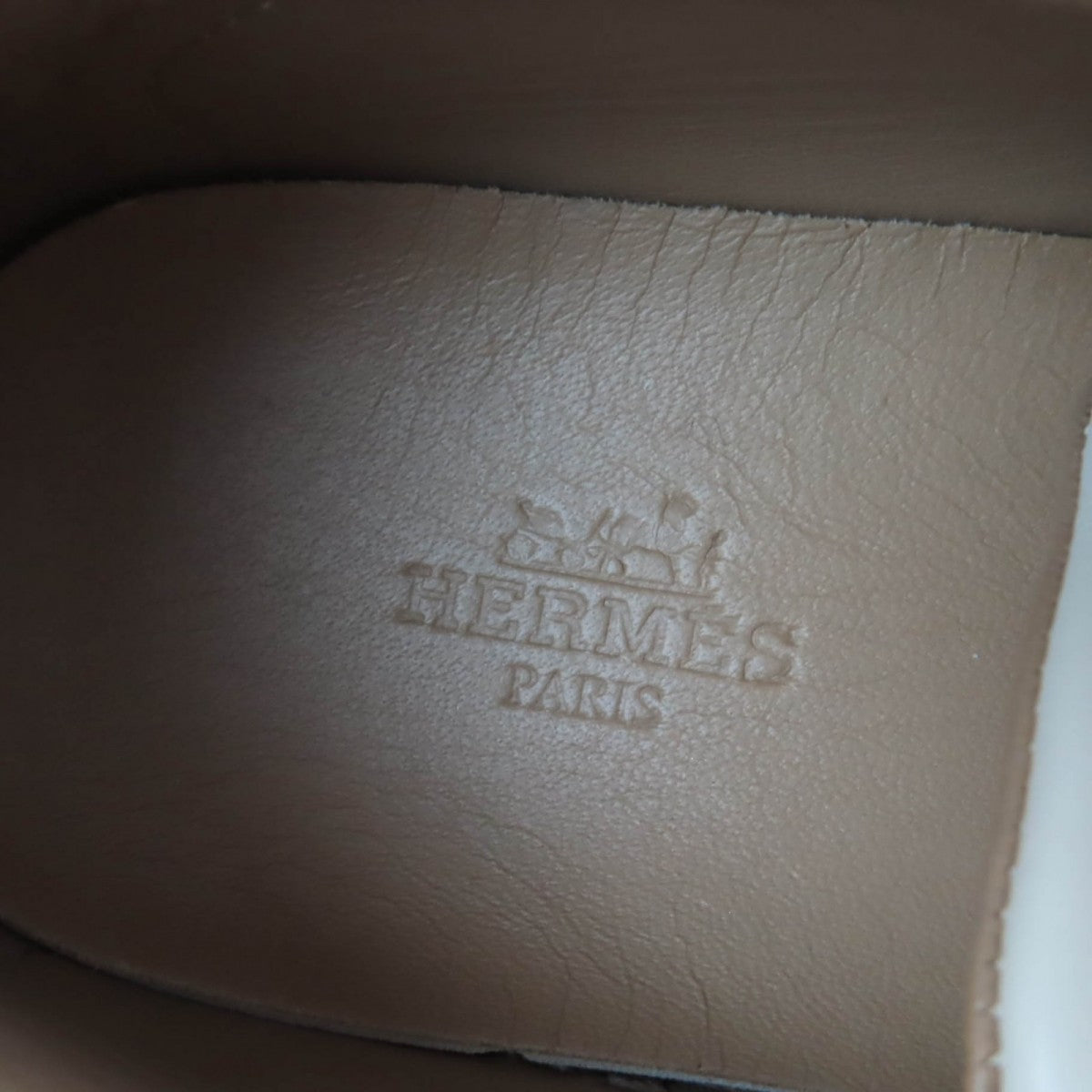 HERMES sneakers leather off white Quicker 38.5