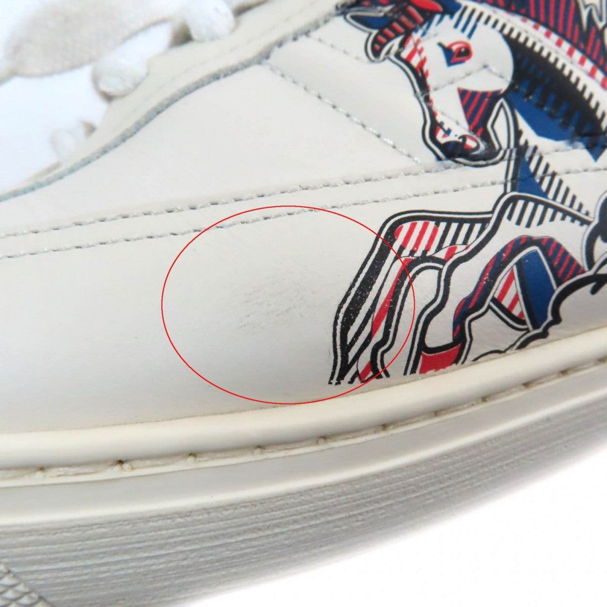 HERMES sneakers leather off white Quicker 38.5