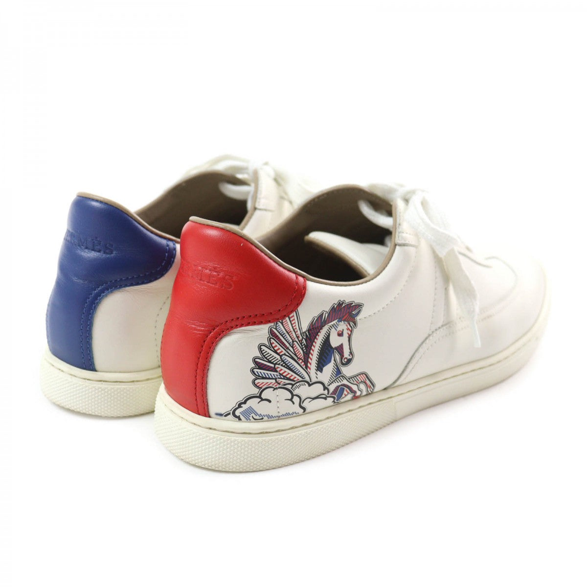 HERMES sneakers leather off white Quicker 38.5