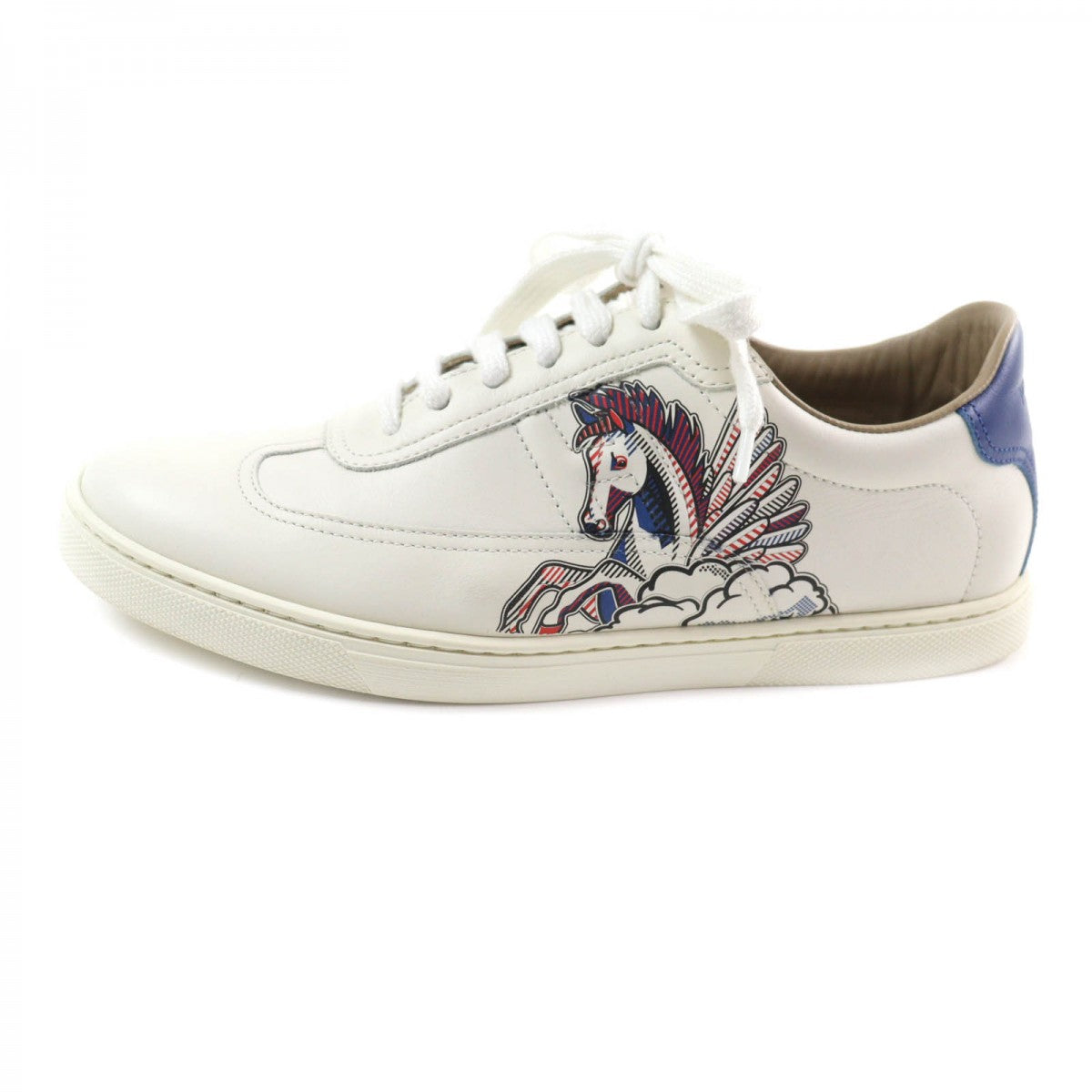 HERMES sneakers leather off white Quicker 38.5