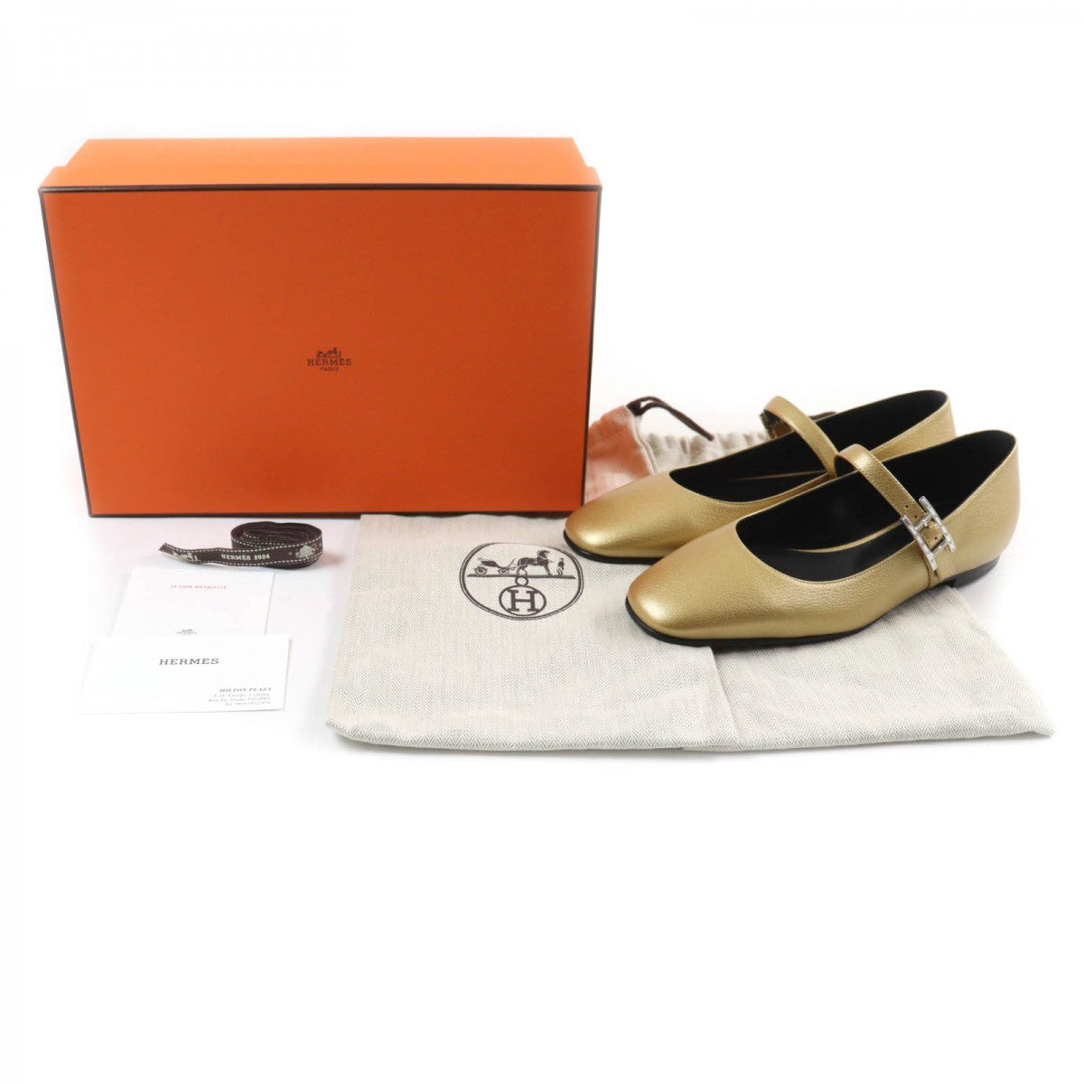HERMES Ballet shoes leather Dore Jane 37.5
