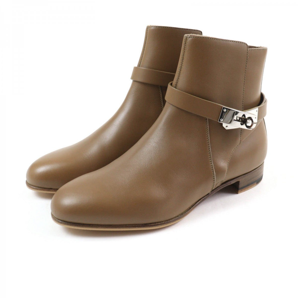 HERMES short boots leather Brown Neo 37.5