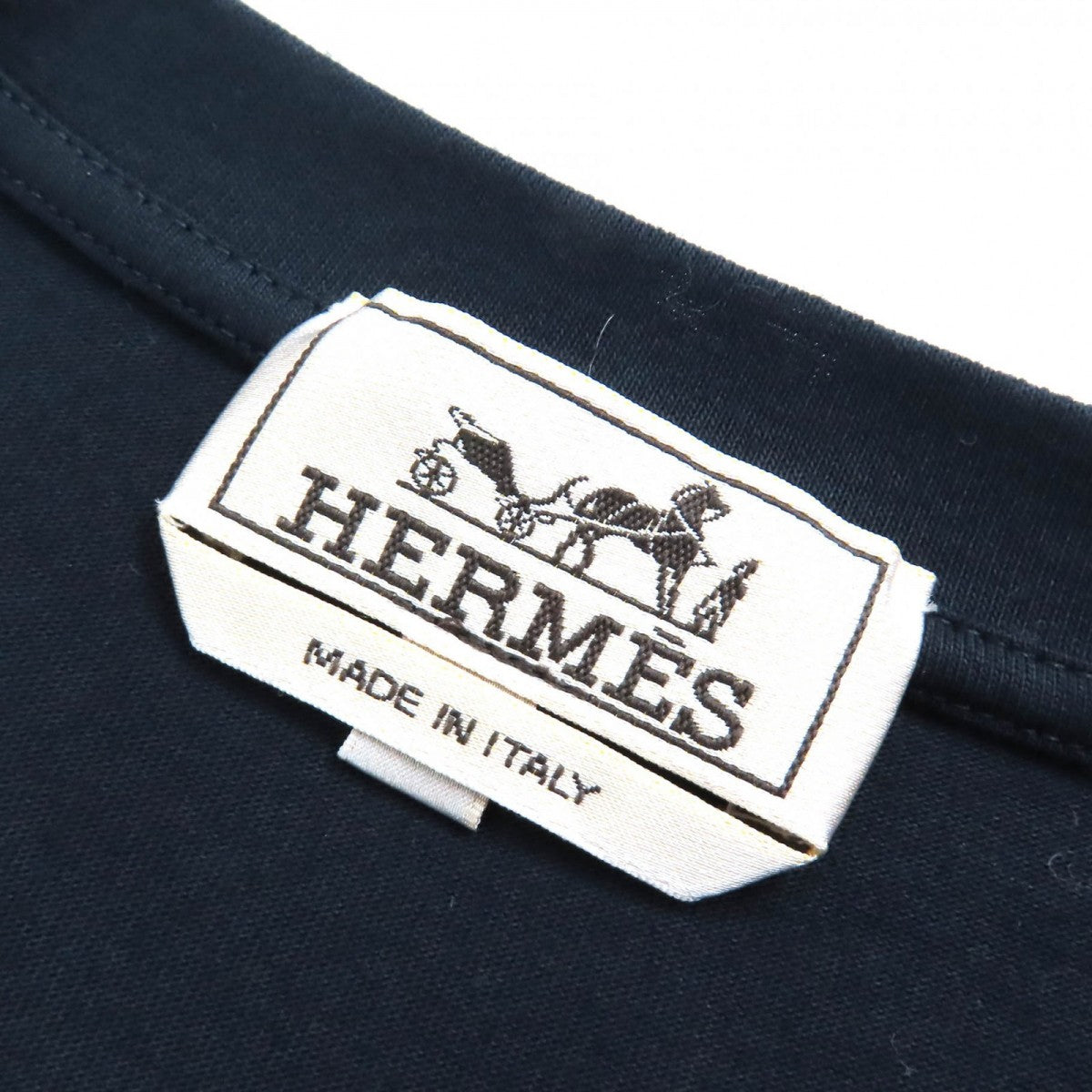 HERMES Short sleeve T-shirt cotton Navy Mega Chariot XS