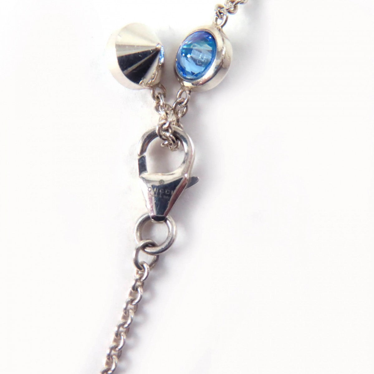 GUCCI Necklace 502170 SV925 Silver light blue Blind for Love Necklace