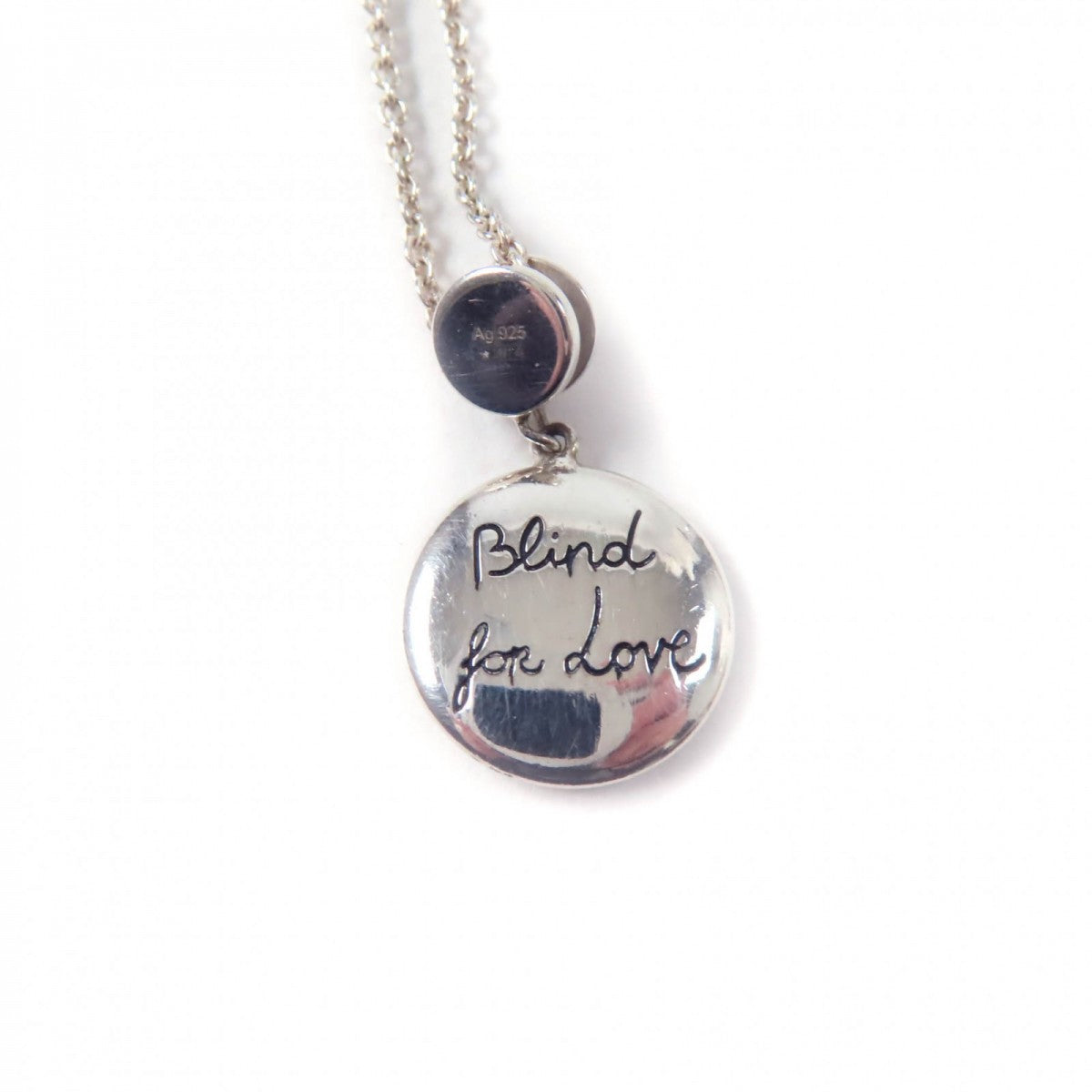 GUCCI Necklace 502170 SV925 Silver light blue Blind for Love Necklace