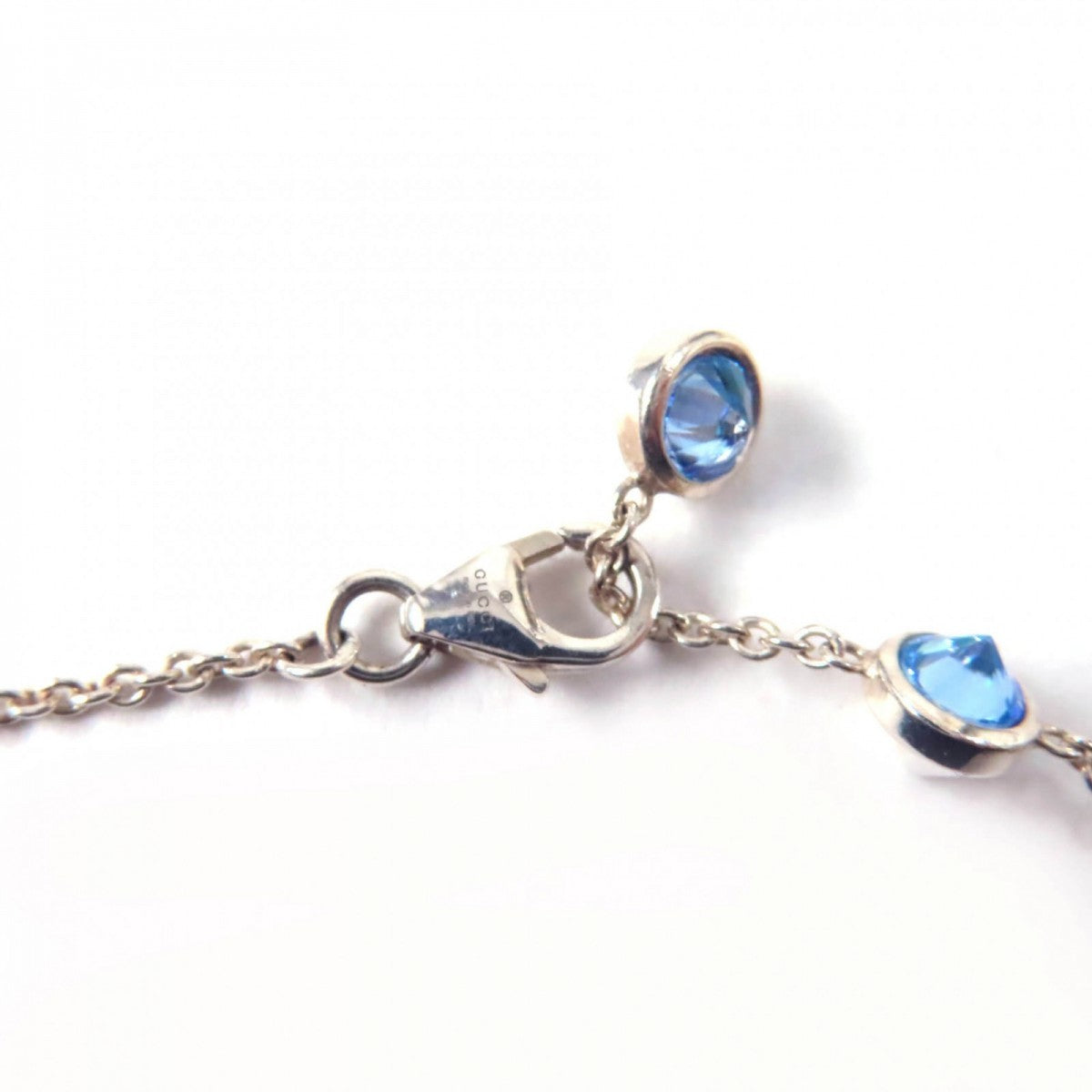 GUCCI Necklace 502170 SV925 Silver light blue Blind for Love Necklace