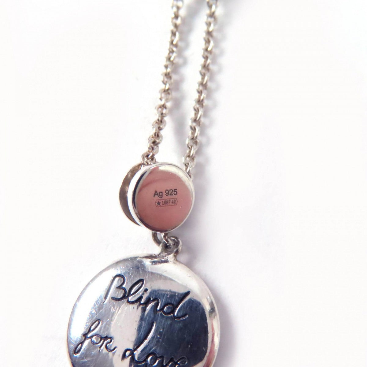 GUCCI Necklace 502170 SV925 Silver light blue Blind for Love Necklace