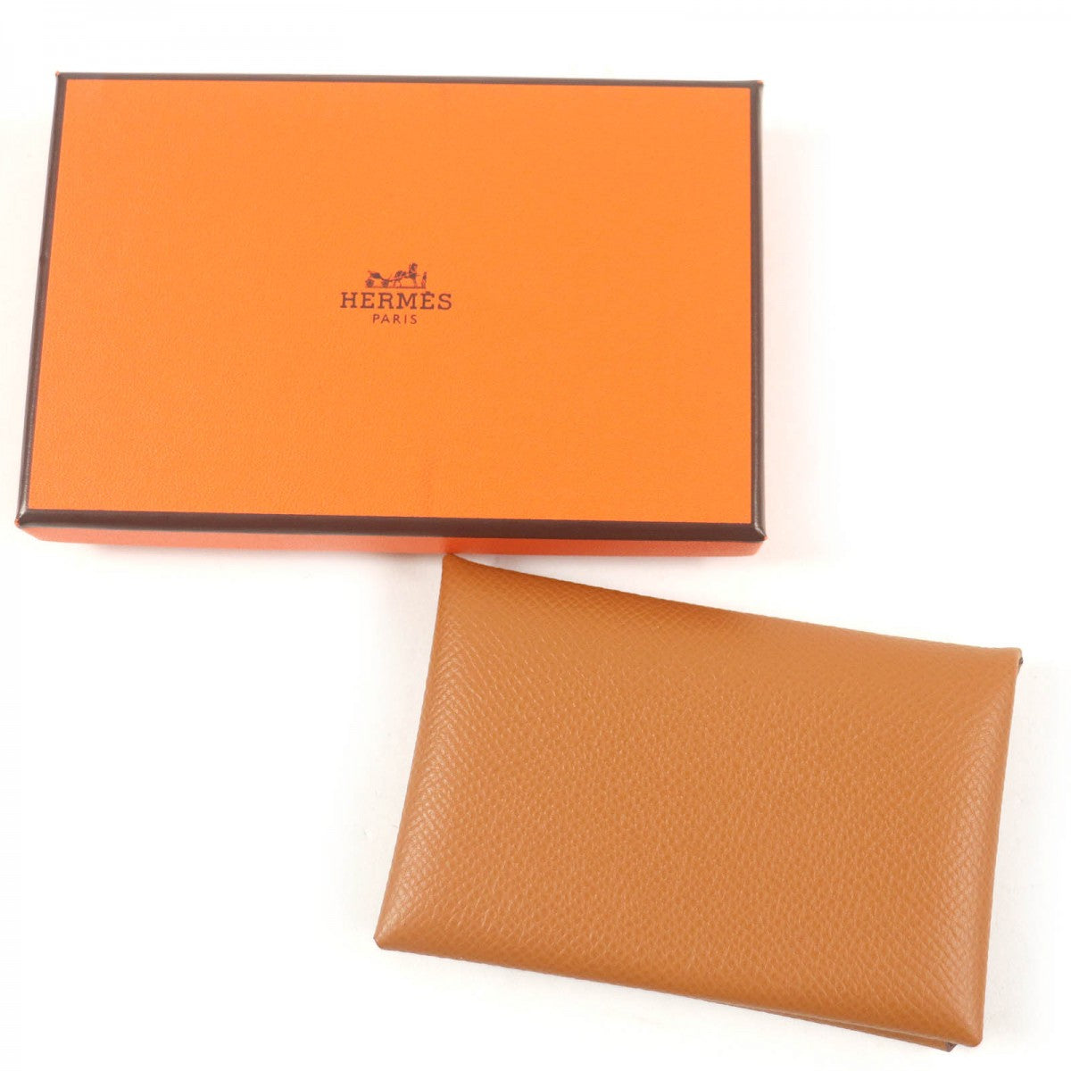 HERMES Coin case Epsom caramel Calvi