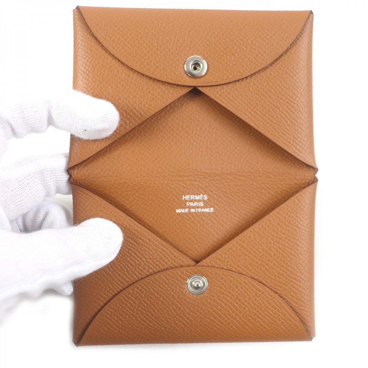 HERMES Coin case Epsom caramel Calvi