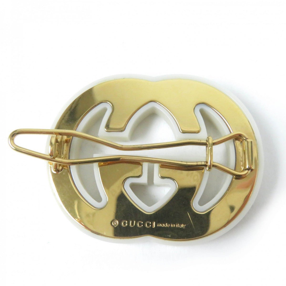 GUCCI Valletta Resin, Rhinestone, Metal Ivory With rhinestone Interlocking G