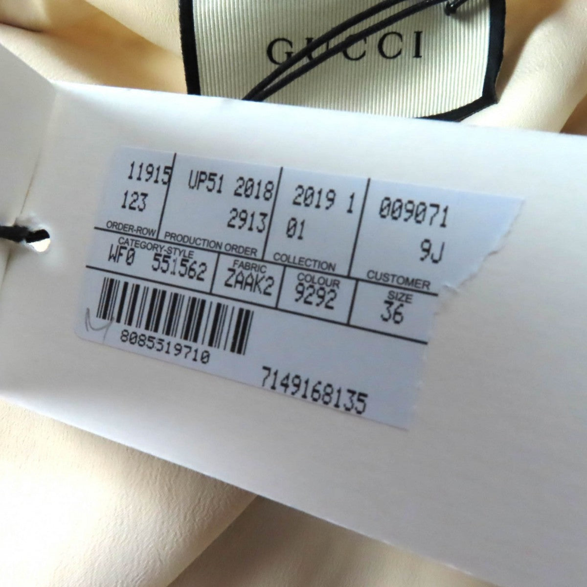 GUCCI one piece 551562 cotton off white 36