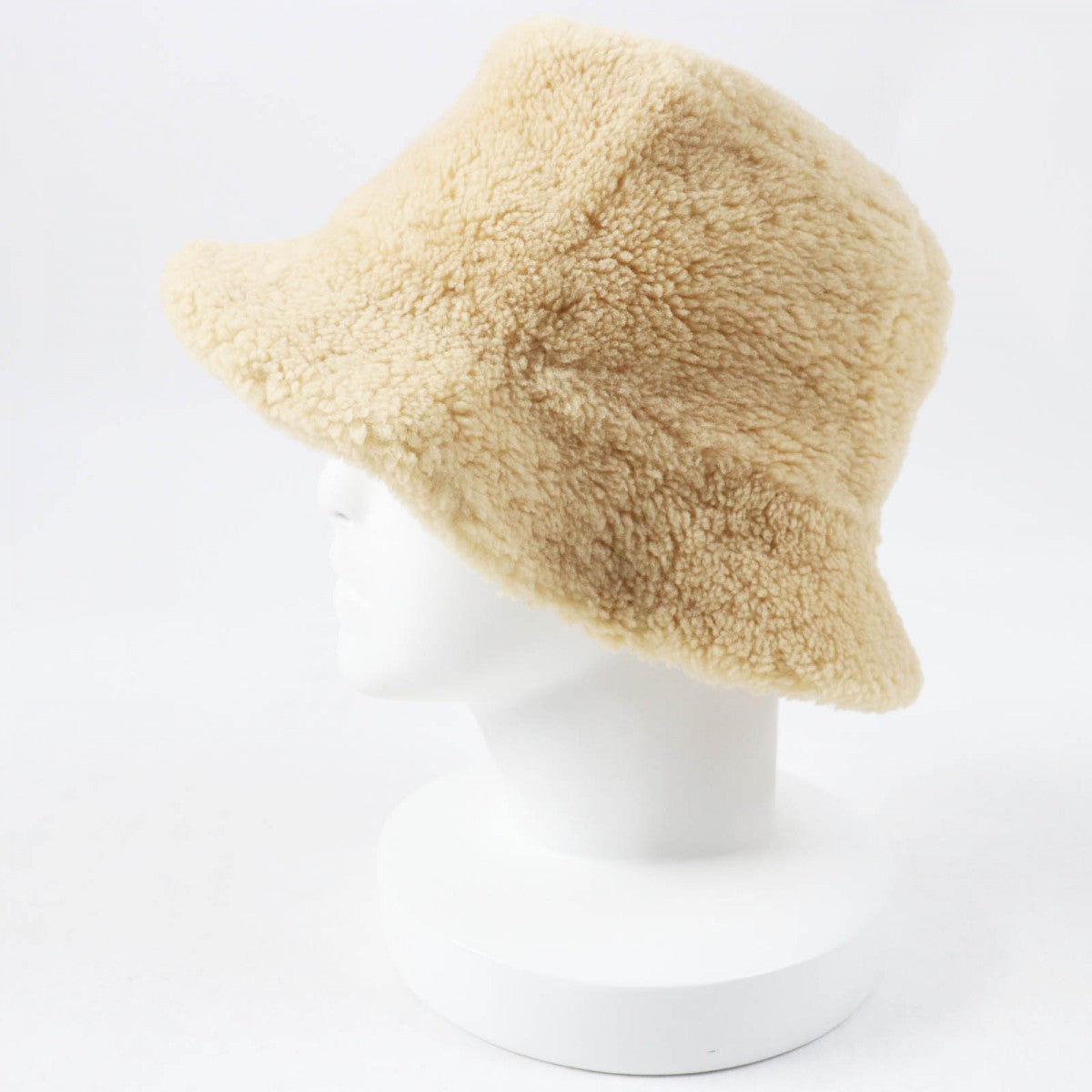HERMES hat Sheep leather beige Fove 57