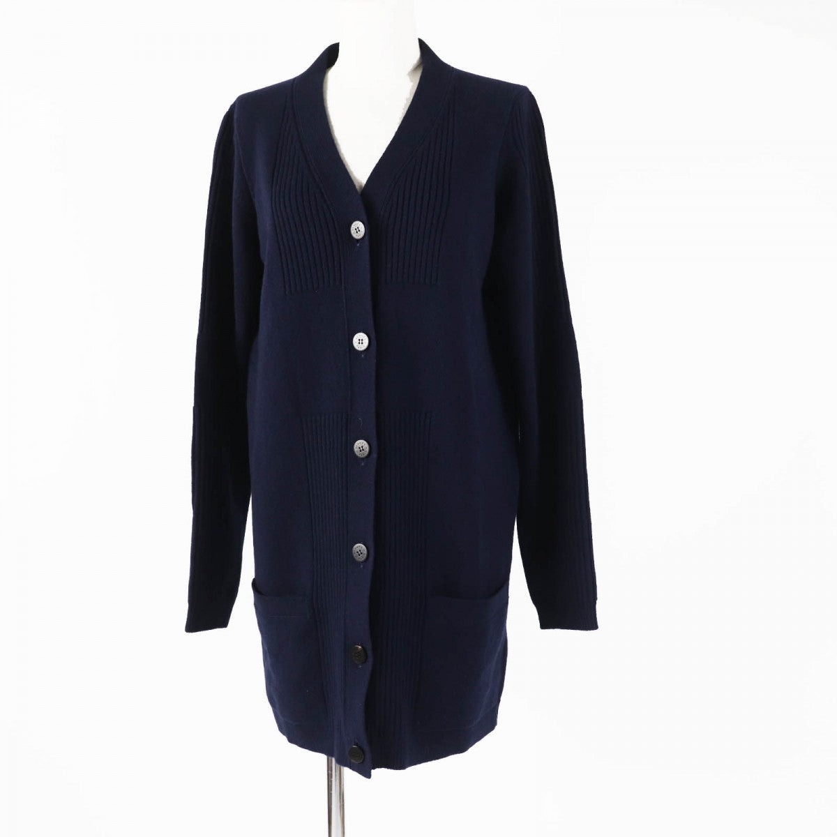 HERMES cardigan cashmere Dark navy 38