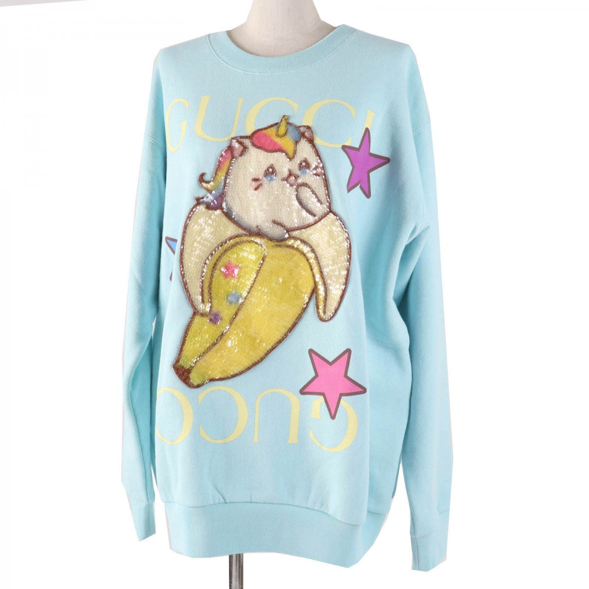 GUCCI sweat 617964 cotton light blue multi S