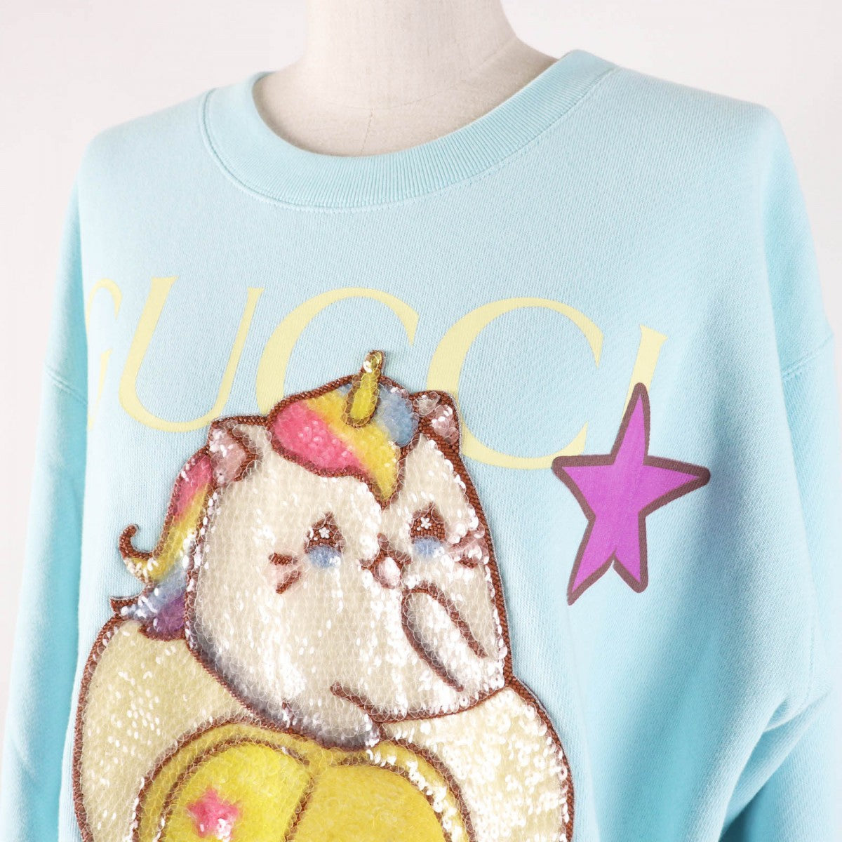 GUCCI sweat 617964 cotton light blue multi S