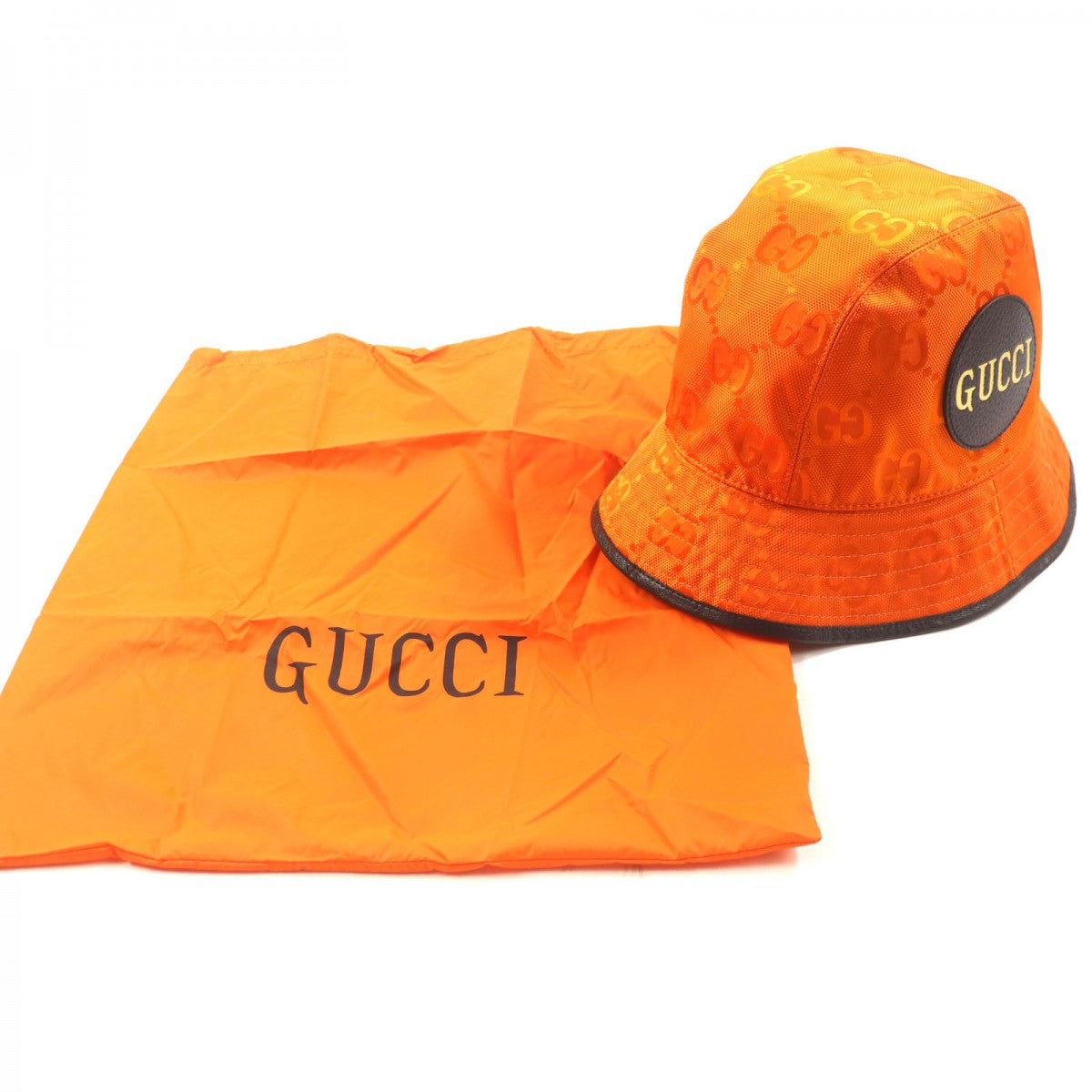 GUCCI hat 627115 Nylon Orange black Off The Grid M