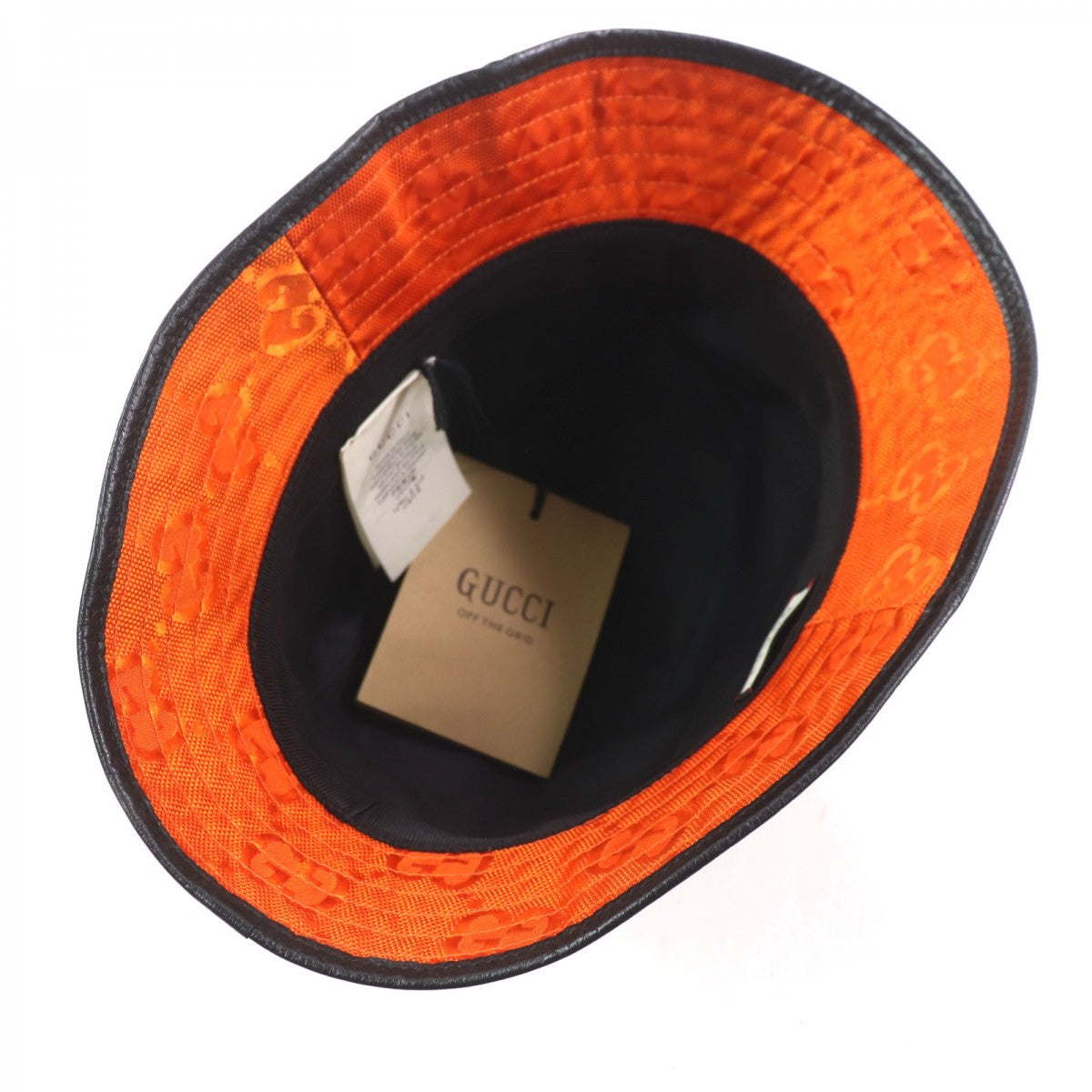 GUCCI hat 627115 Nylon Orange black Off The Grid M
