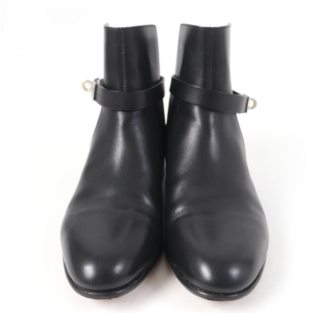 HERMES short boots leather black Neo 36.5