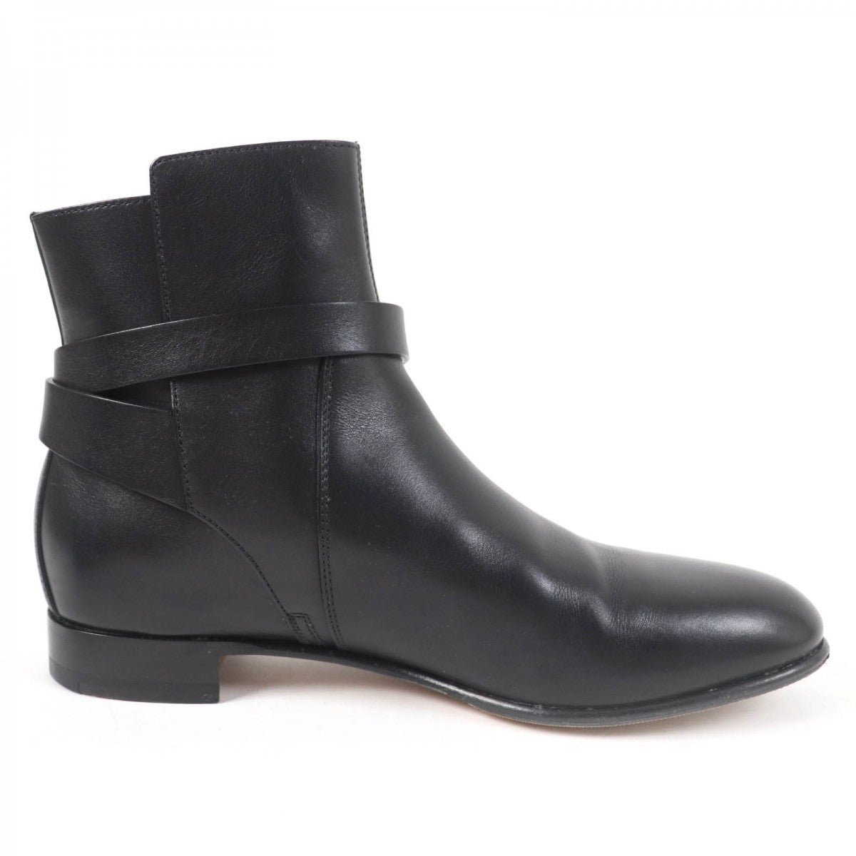 HERMES short boots leather black Neo 36.5