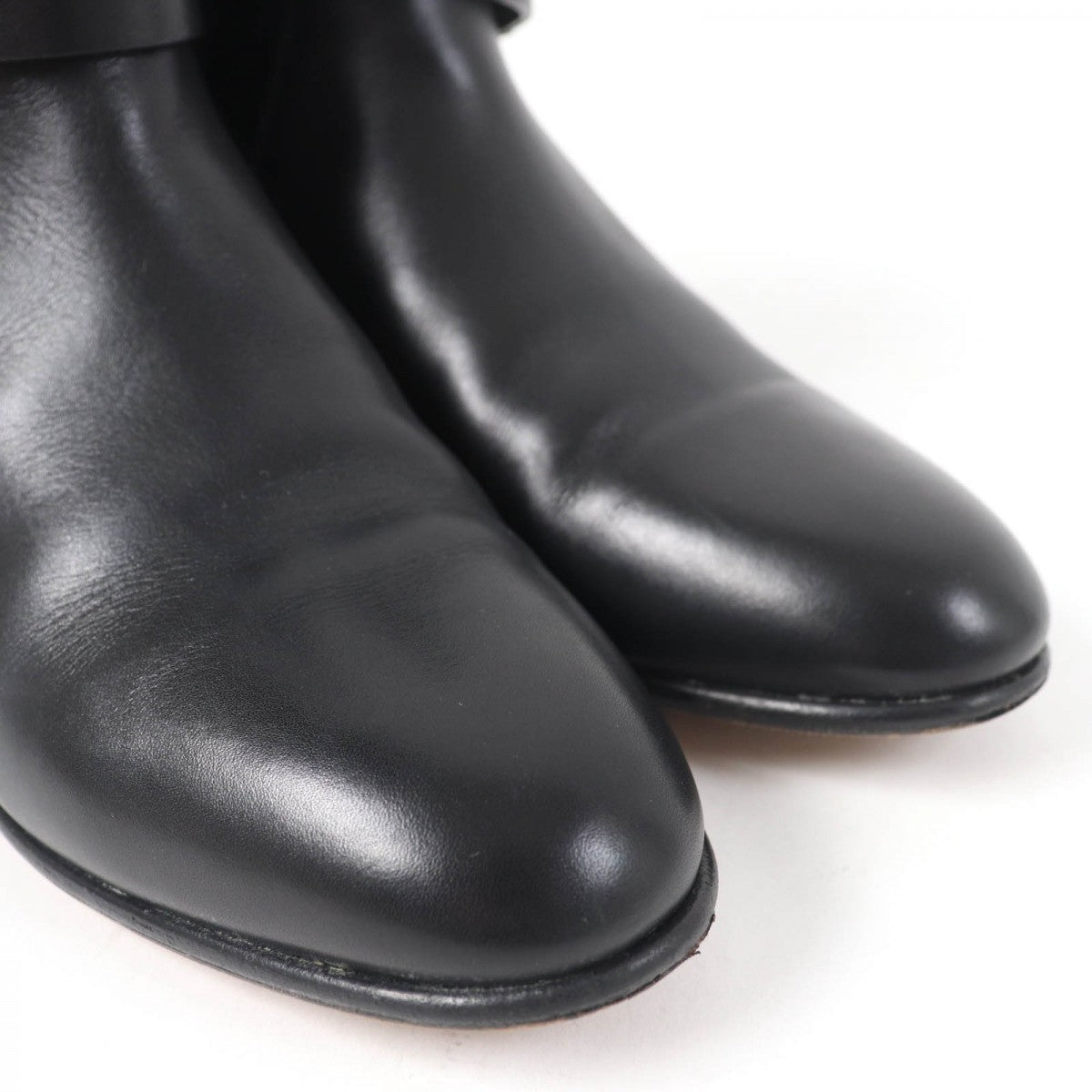 HERMES short boots leather black Neo 36.5