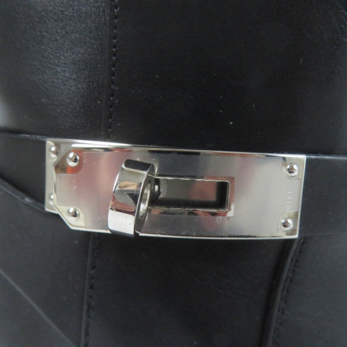 HERMES short boots leather black Neo 36.5
