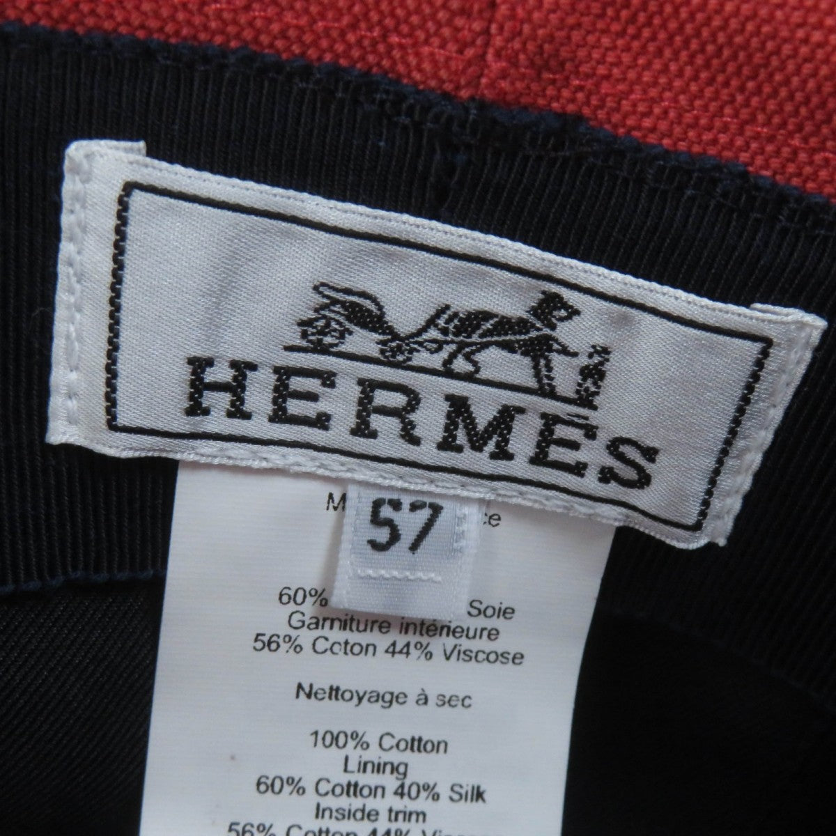 HERMES hat cotton Orange type 57