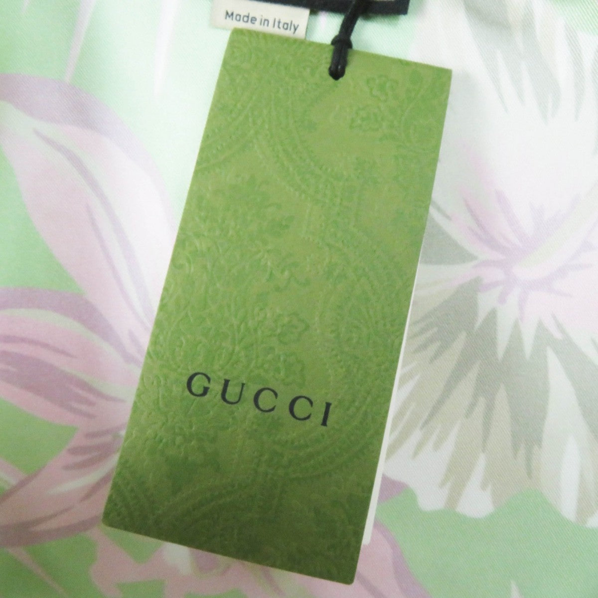 GUCCI Short sleeve shirt 694890 silk Light green pink type 38