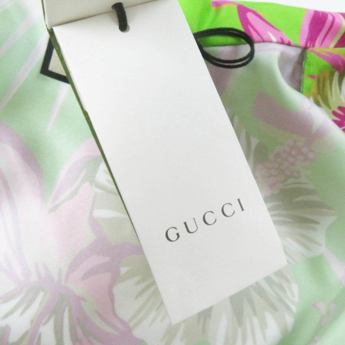 GUCCI Short sleeve shirt 694890 silk Light green pink type 38