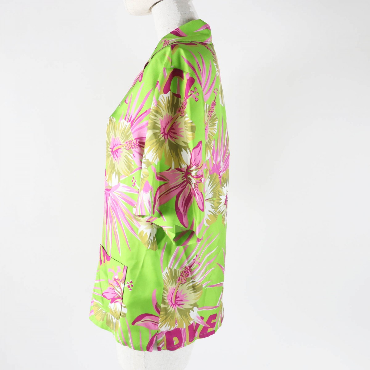 GUCCI Short sleeve shirt 694890 silk Light green pink type 38
