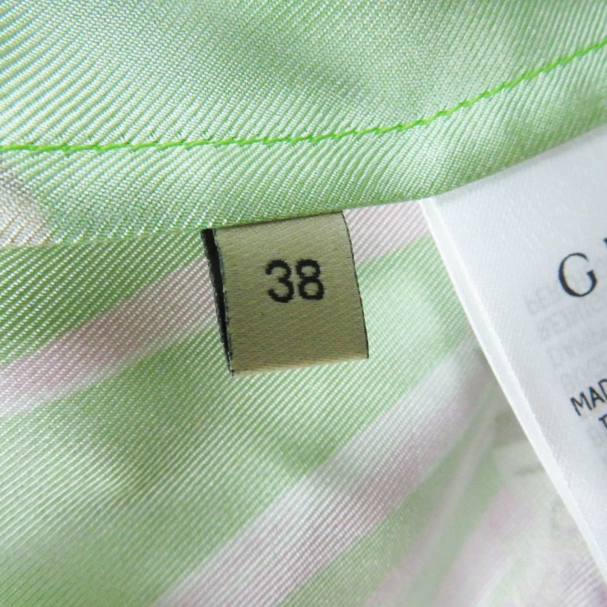 GUCCI Short sleeve shirt 694890 silk Light green pink type 38