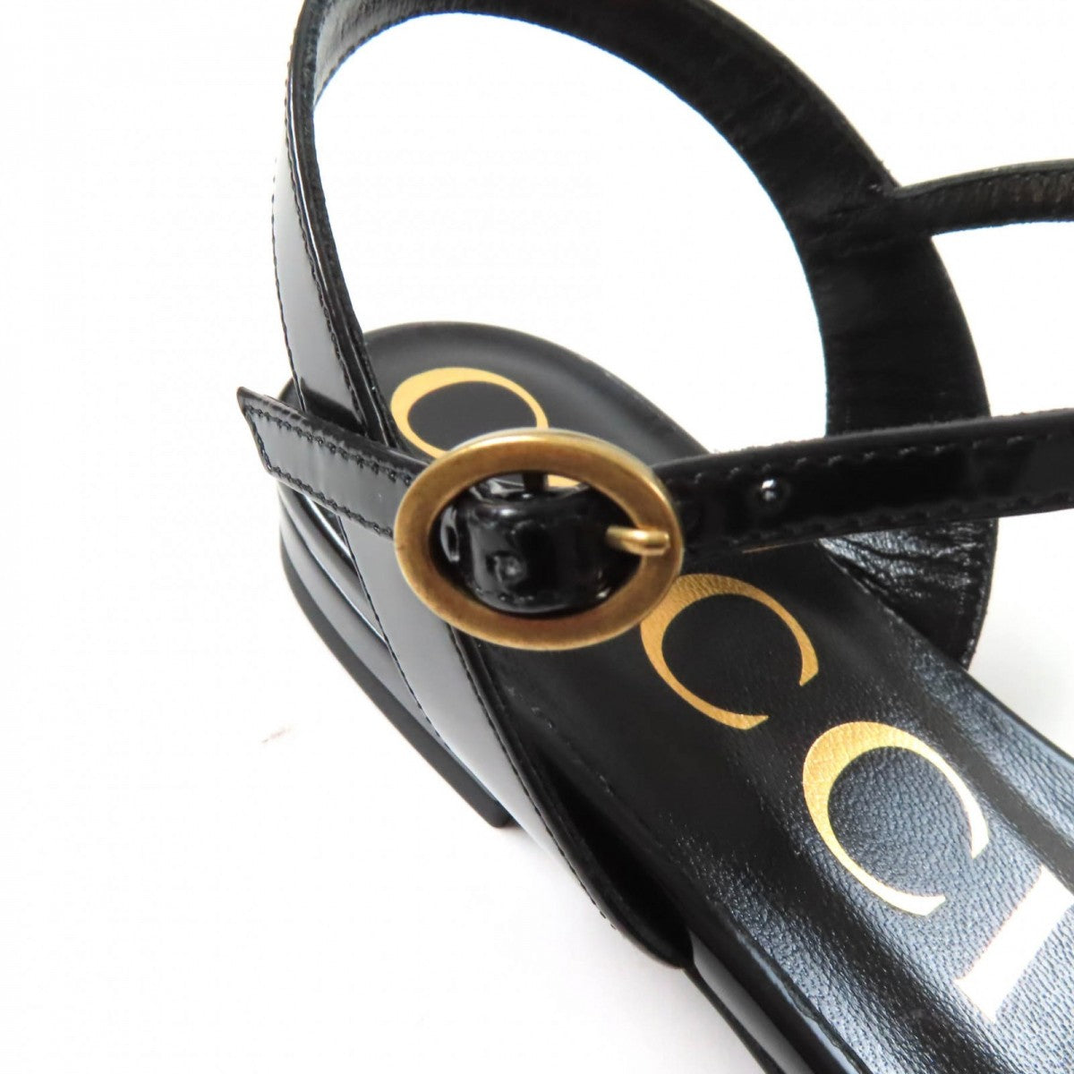 GUCCI Sandals leather black 36