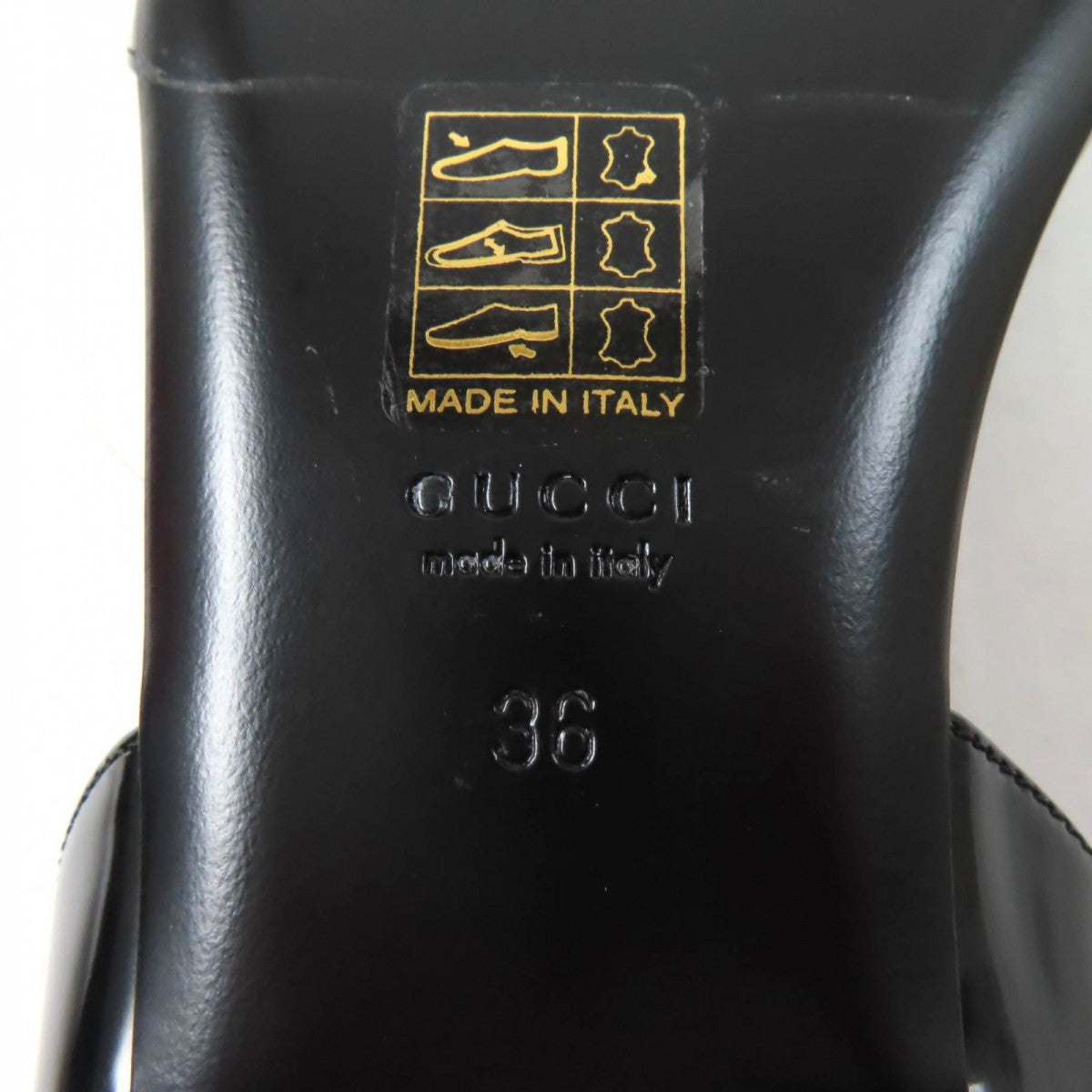 GUCCI Sandals leather black 36