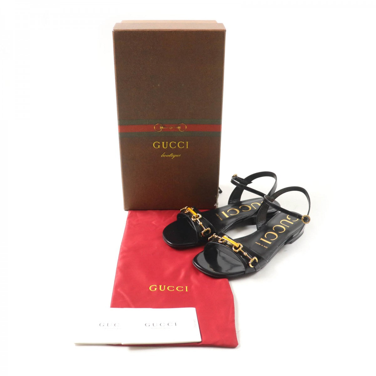 GUCCI Sandals leather black 36