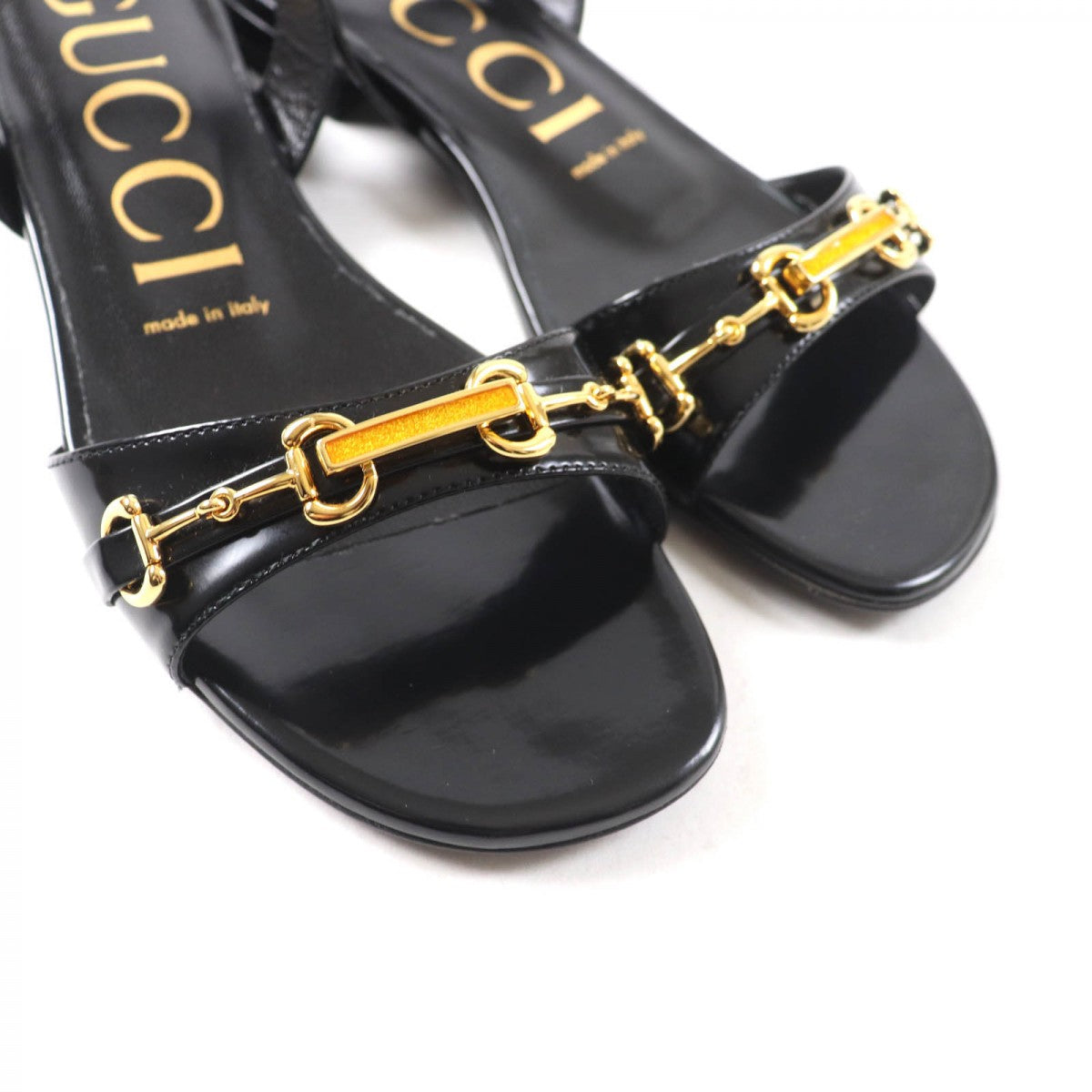 GUCCI Sandals leather black 36