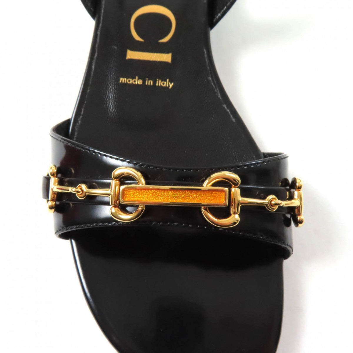 GUCCI Sandals leather black 36