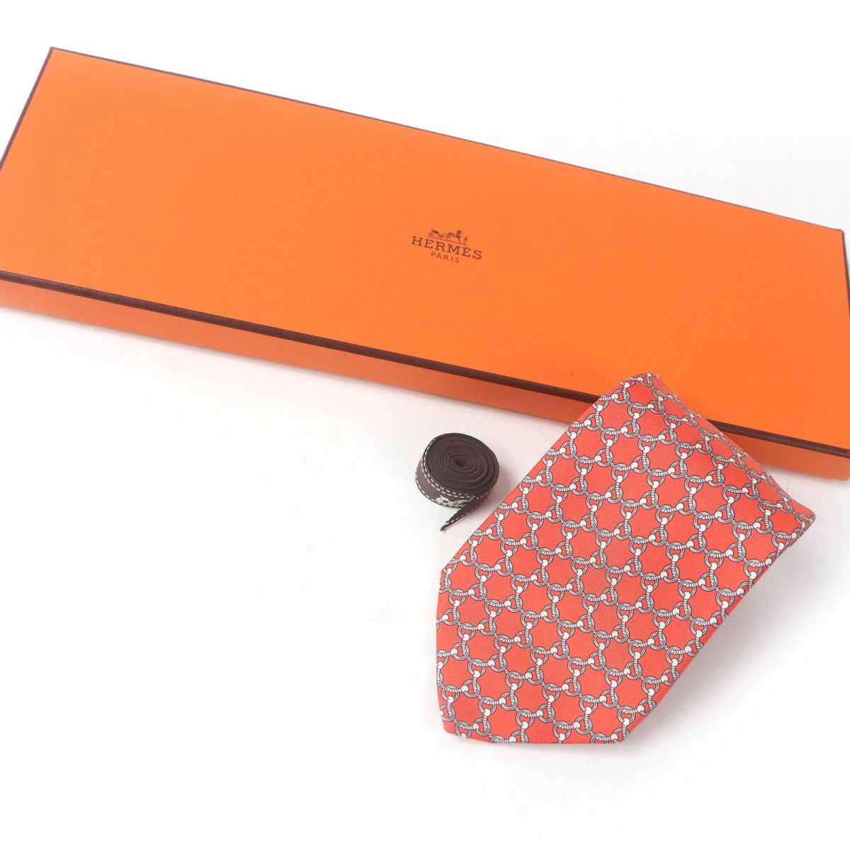 HERMES tie 5558MA silk Rouge