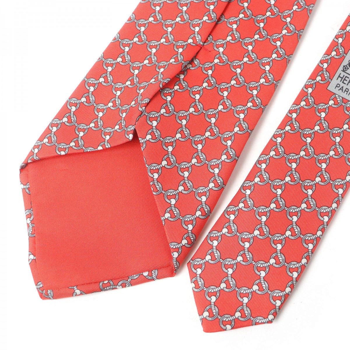 HERMES tie 5558MA silk Rouge