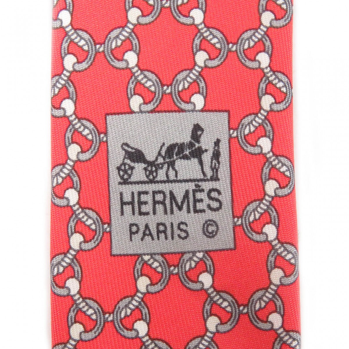 HERMES tie 5558MA silk Rouge