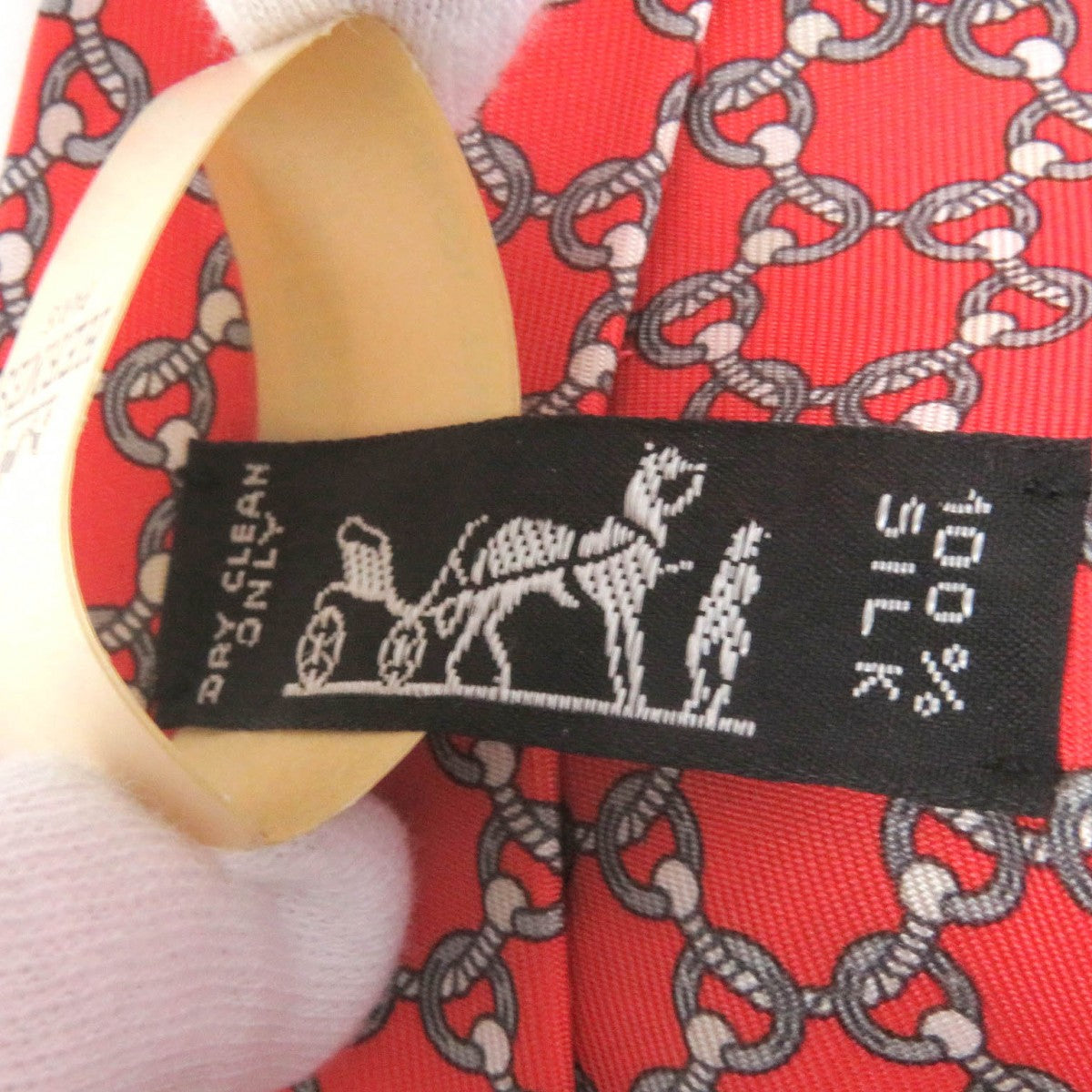HERMES tie 5558MA silk Rouge