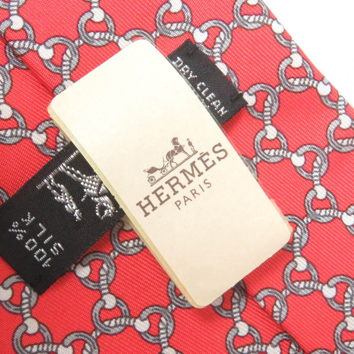 HERMES tie 5558MA silk Rouge
