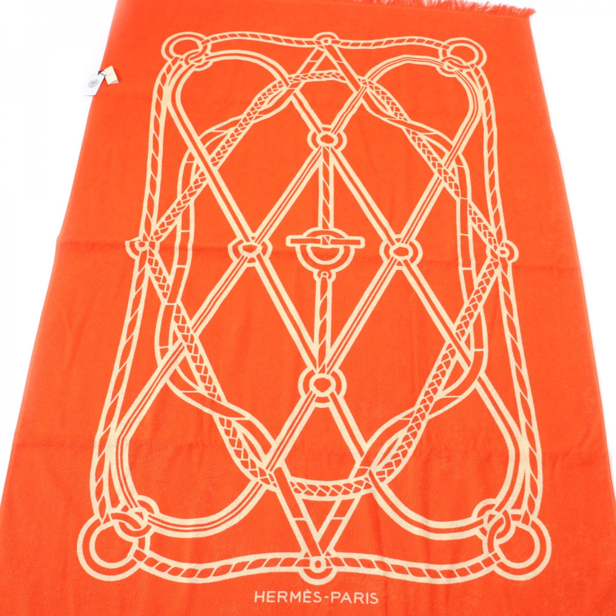 HERMES towel cotton Orange Yachting Tatoo Tressages Marins
